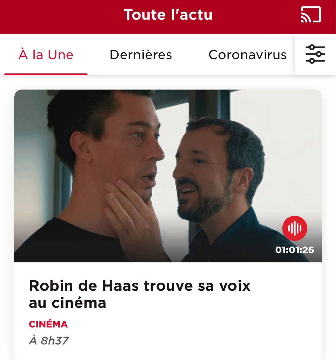 RTS Robin de Haas trouve sa voix au cinéma
